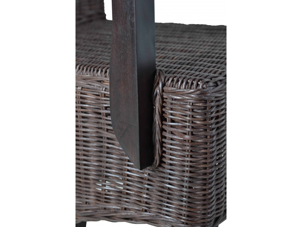 Armlehnstuhl Rattan Modern Mahagoni Braun