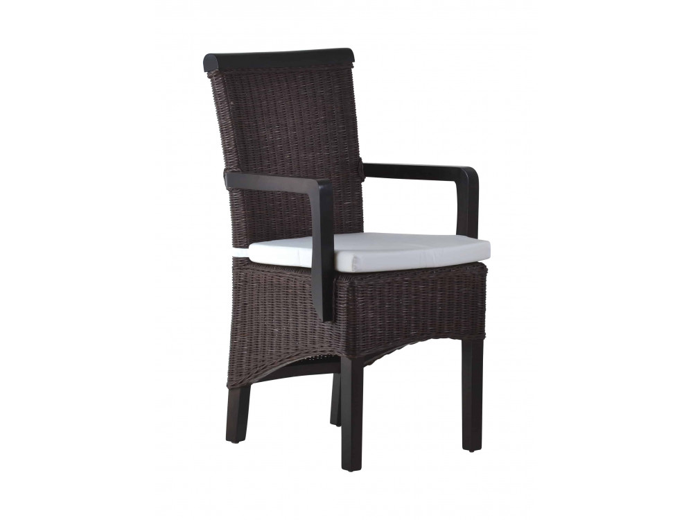 Armlehnstuhl Rattan Modern Mahagoni Braun
