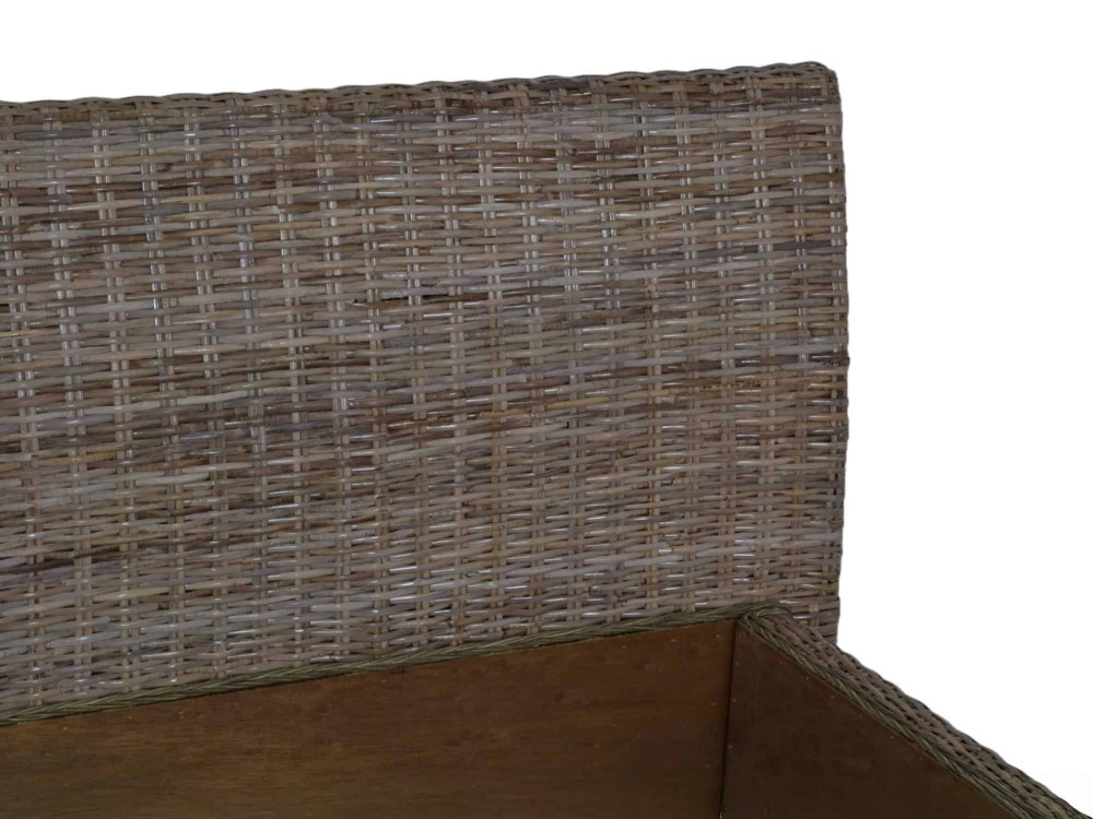 Bett  Modern Massivholz Rattan Mahagoni Kubu-grau