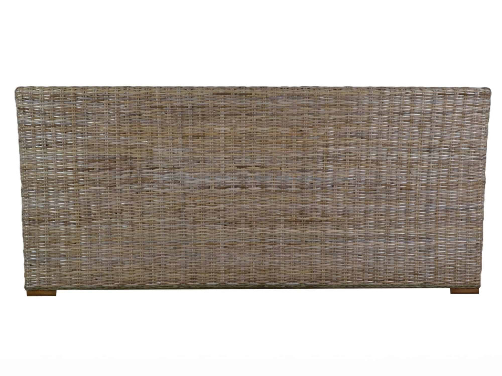 Bett  Modern Massivholz Rattan Mahagoni Kubu-grau