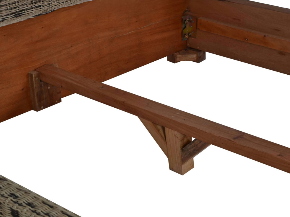 Bett Rattan Landhaus Massivholz Rattan Mahagoni Honig