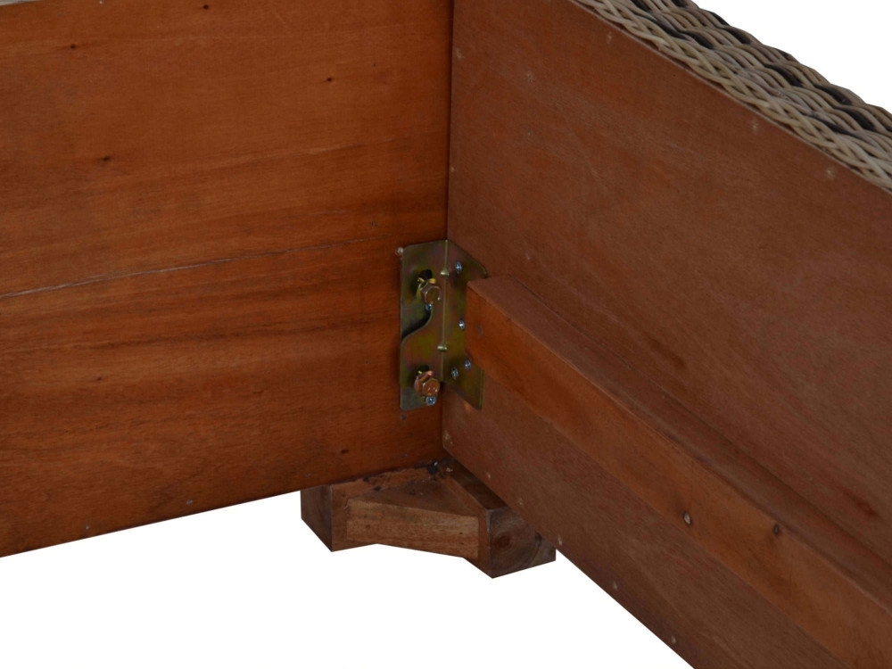 Bett Rattan Landhaus Massivholz Rattan Mahagoni Honig