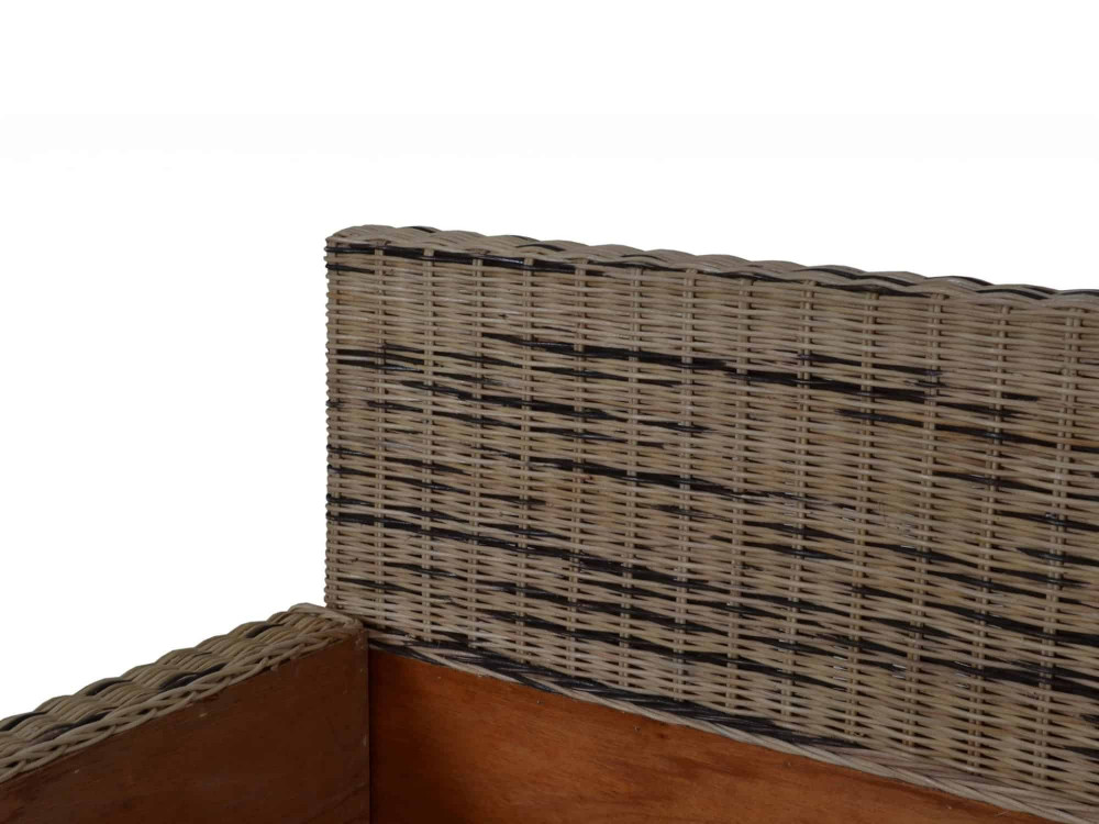 Bett Rattan Landhaus Massivholz Rattan Mahagoni Honig