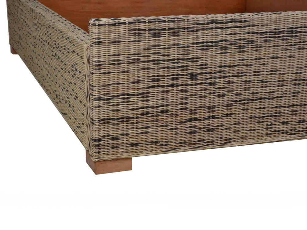 Bett Rattan Landhaus Massivholz Rattan Mahagoni Honig