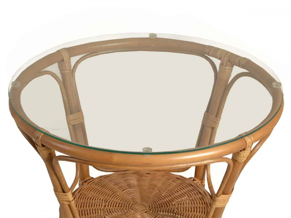 Couchtisch Rattan Landhaus Honig
