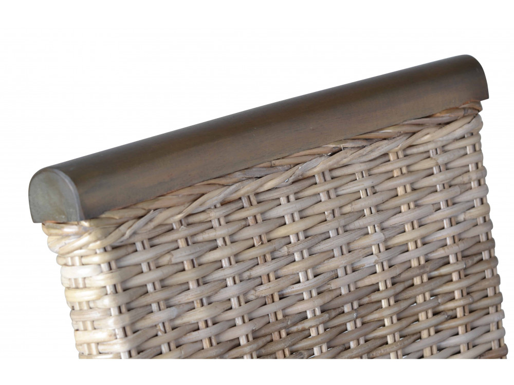 Esszimmerstuhl Rattan Landhaus Mahagoni Grau