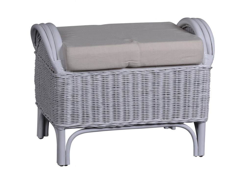 Sitzhocker  Landhaus Mahagoni Weiß