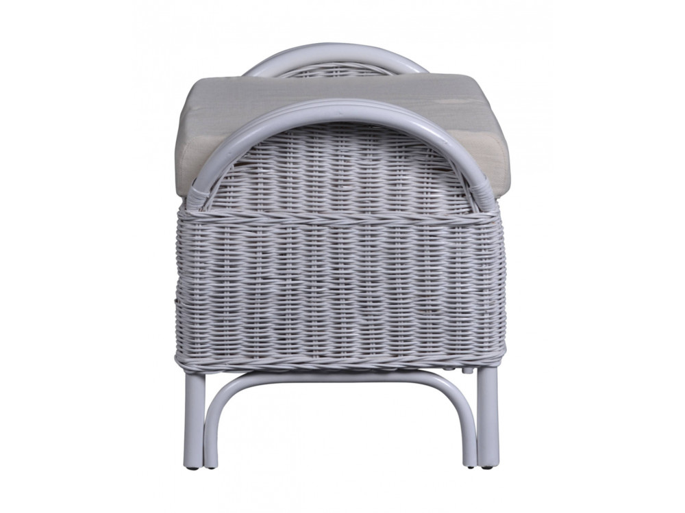 Sitzhocker  Landhaus Mahagoni Weiß