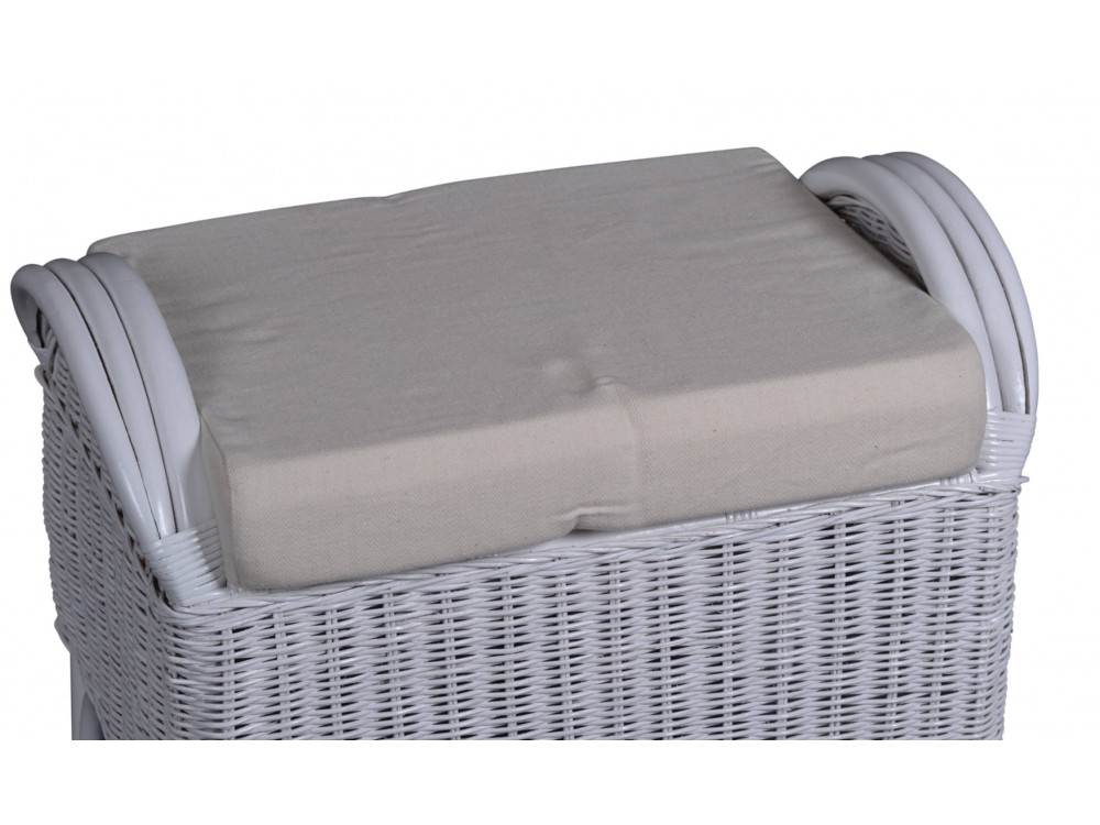 Sitzhocker  Landhaus Mahagoni Weiß