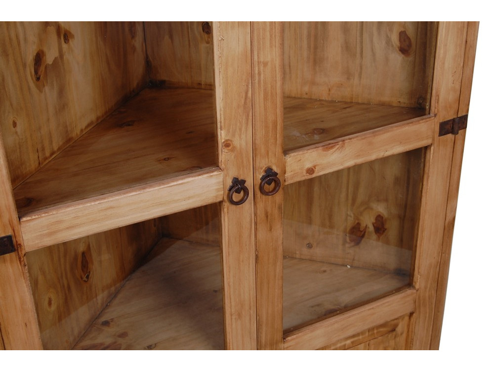 Eckvitrine Mexico Möbel Landhaus Pinie Honig