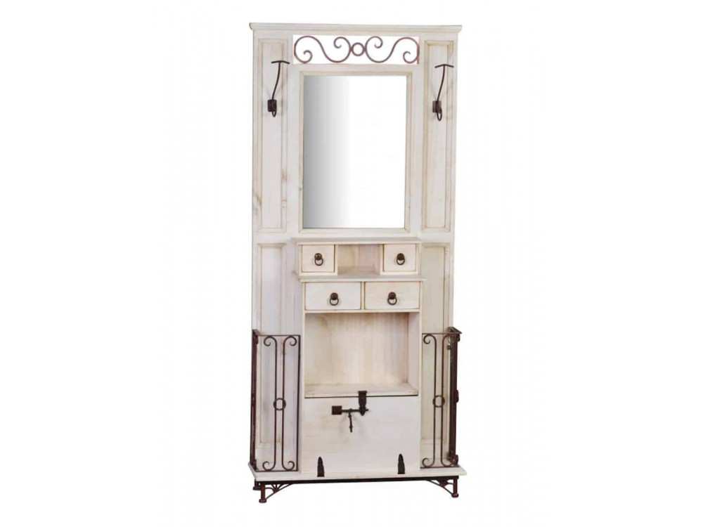 Garderobenschrank Mexico Möbel Landhaus Pinie Weiß