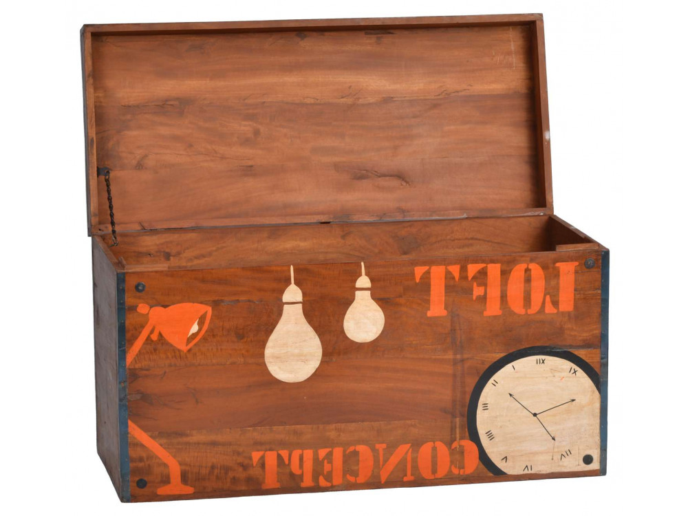 Kiste  Modern Recycletes Holz Haselnuss