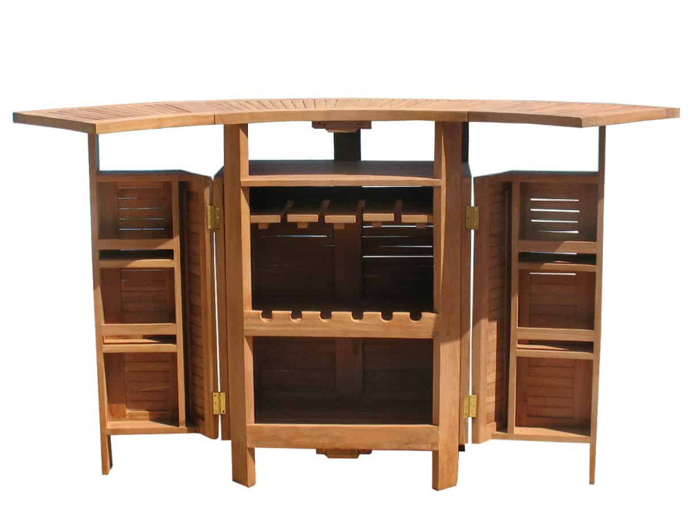 Bar  Gartenmöbel Outdoor Modern Teak Hellbraun