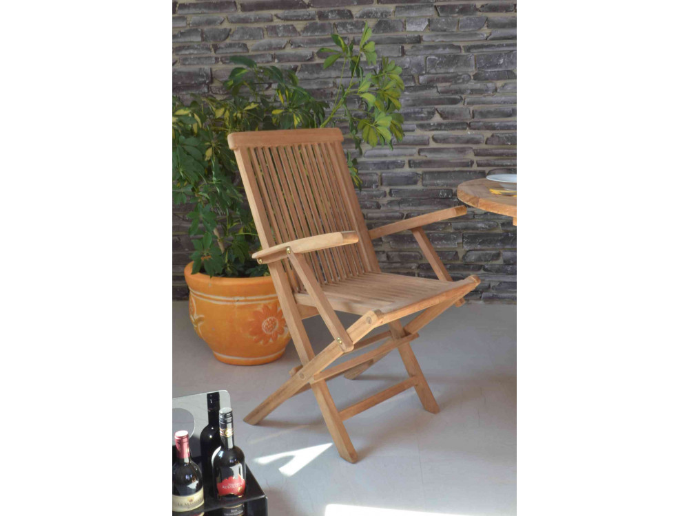 Gartenstuhl  Gartenmöbel Outdoor Modern Teak Honig