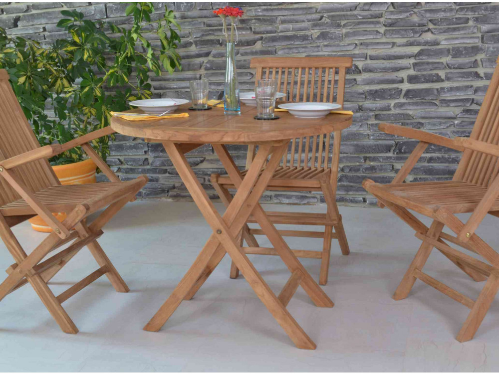 Gartentisch  Gartenmöbel Outdoor Modern Teak Honig