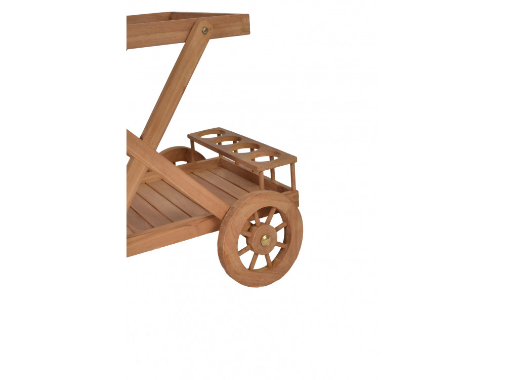 Servierwagen  Gartenmöbel Outdoor Modern Teak Honig 4