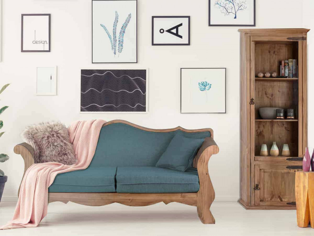 Vitrine Mexico Möbel Landhaus Pinie Honig