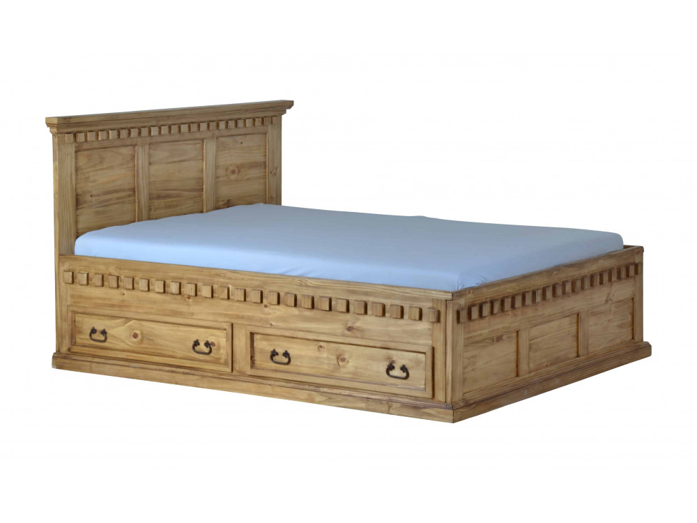 Bett Mexico Möbel Landhaus Massivholz Pinie Honig
