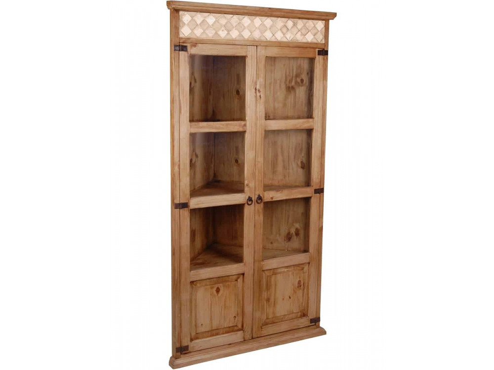 Eckvitrine Mexico Möbel Landhaus Pinie Honig