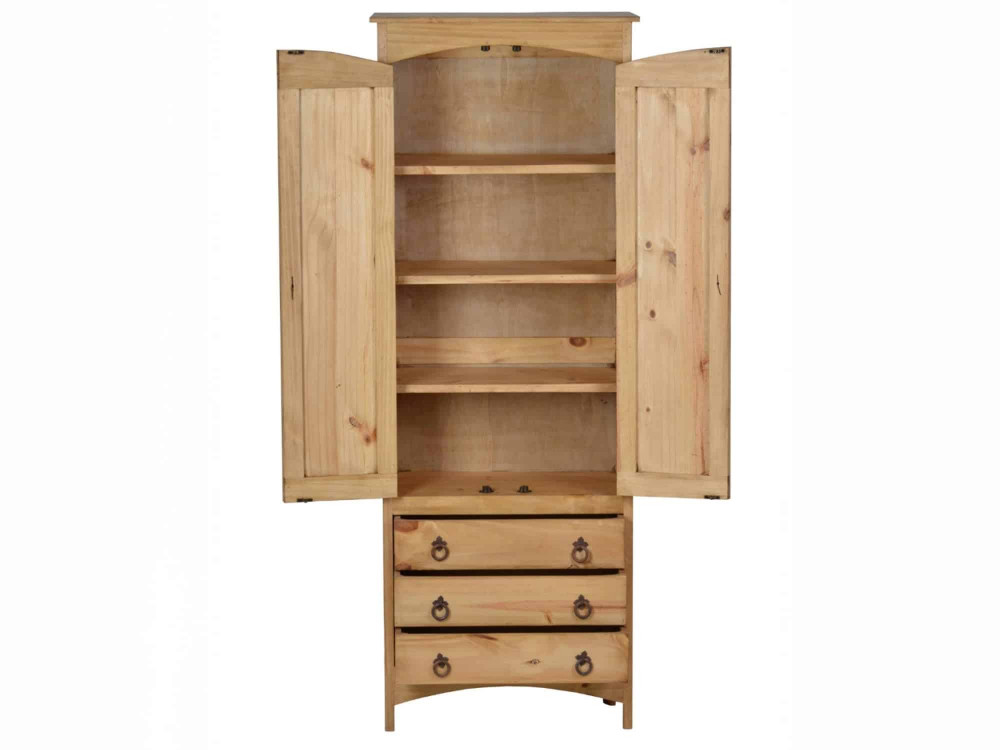 Hochschrank Mexico Möbel Landhaus Massivholz Pinie Honig