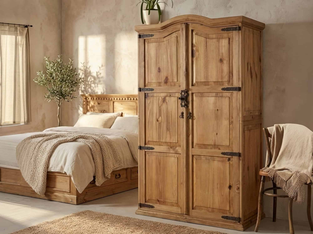 Schrank Mexico Möbel Landhaus Massivholz Pinie Honig