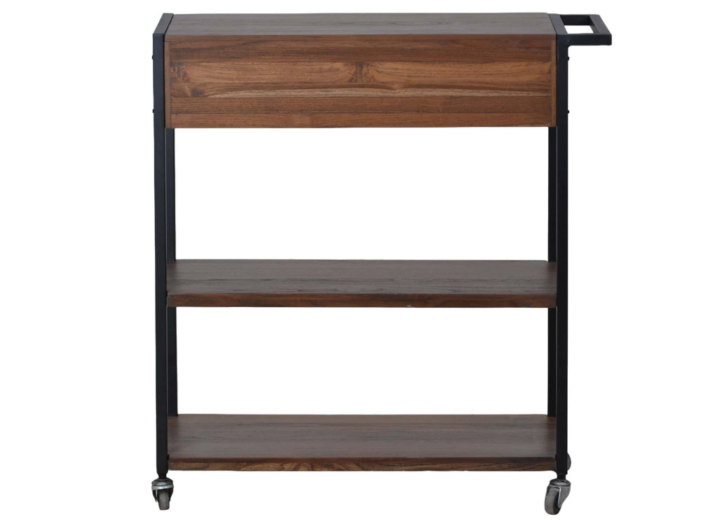 Servierwagen Tamesi Modern Metall Teak Braun