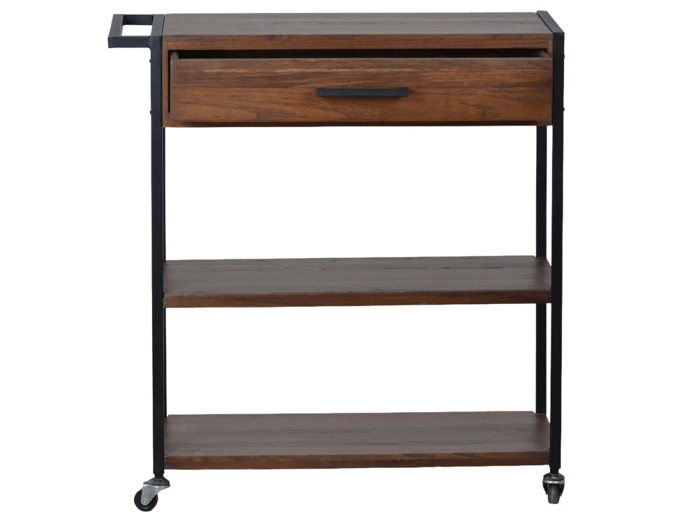 Servierwagen Tamesi Modern Metall Teak Braun