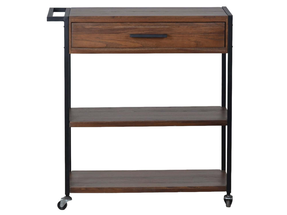 Servierwagen Tamesi Modern Metall Teak Braun