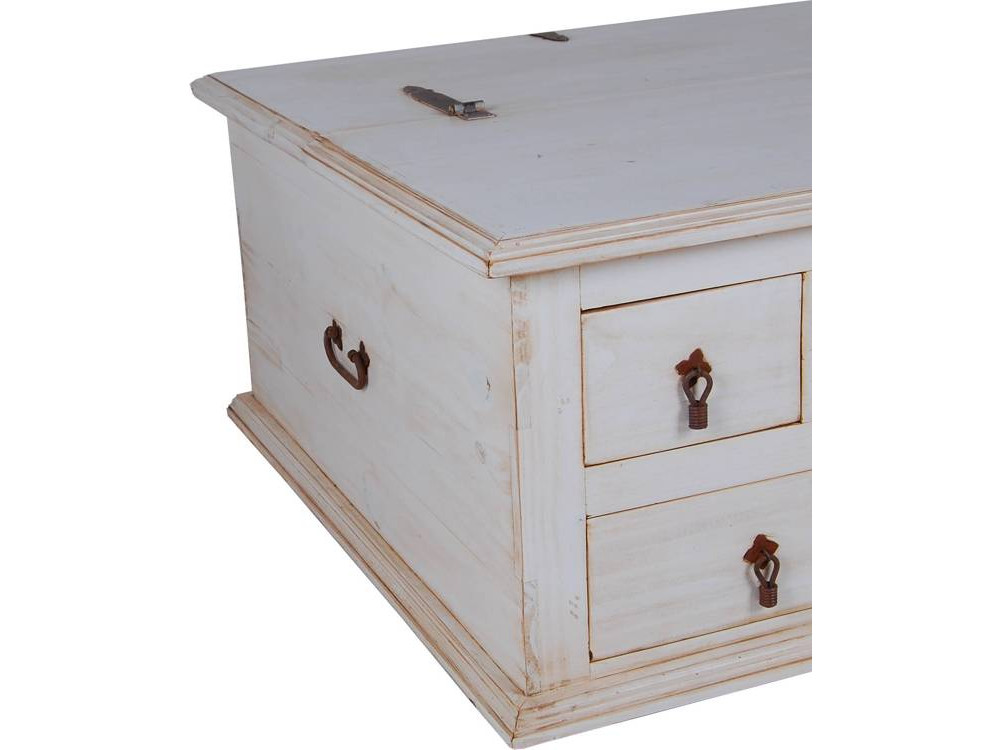 Truhentisch Mexico Möbel Landhaus Pinie Weiß