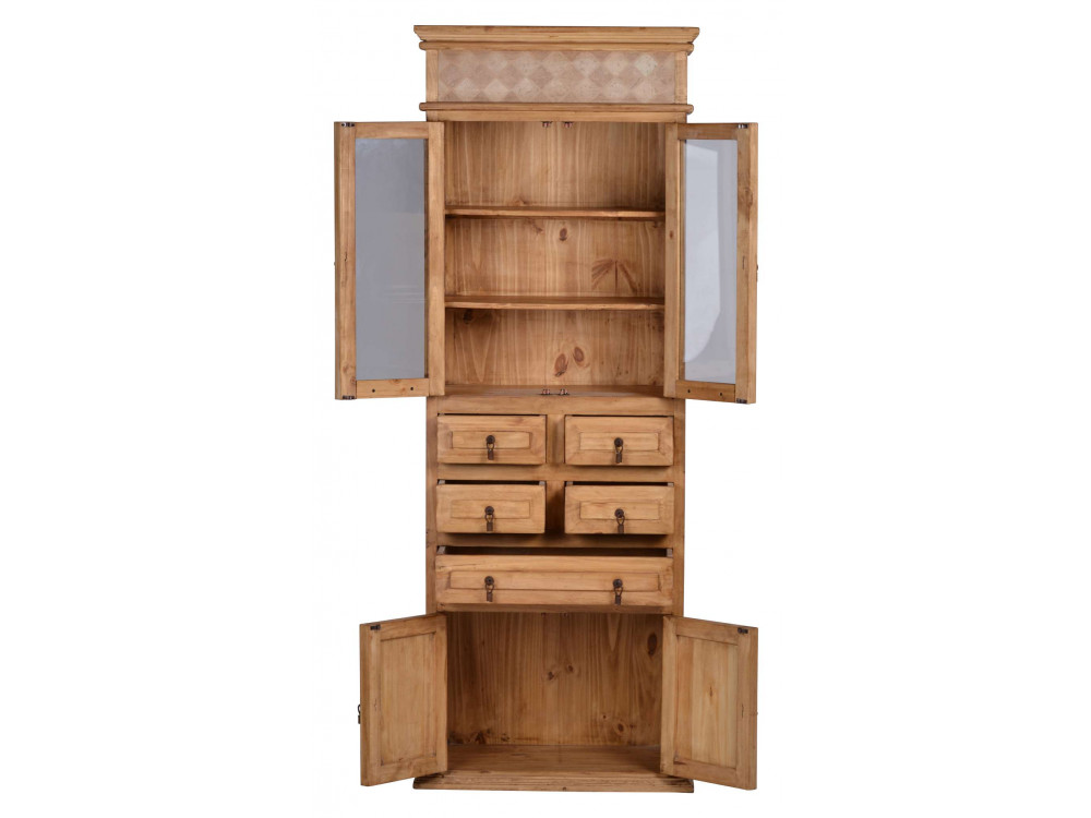 Vitrine Mexico Möbel Landhaus Pinie Honig