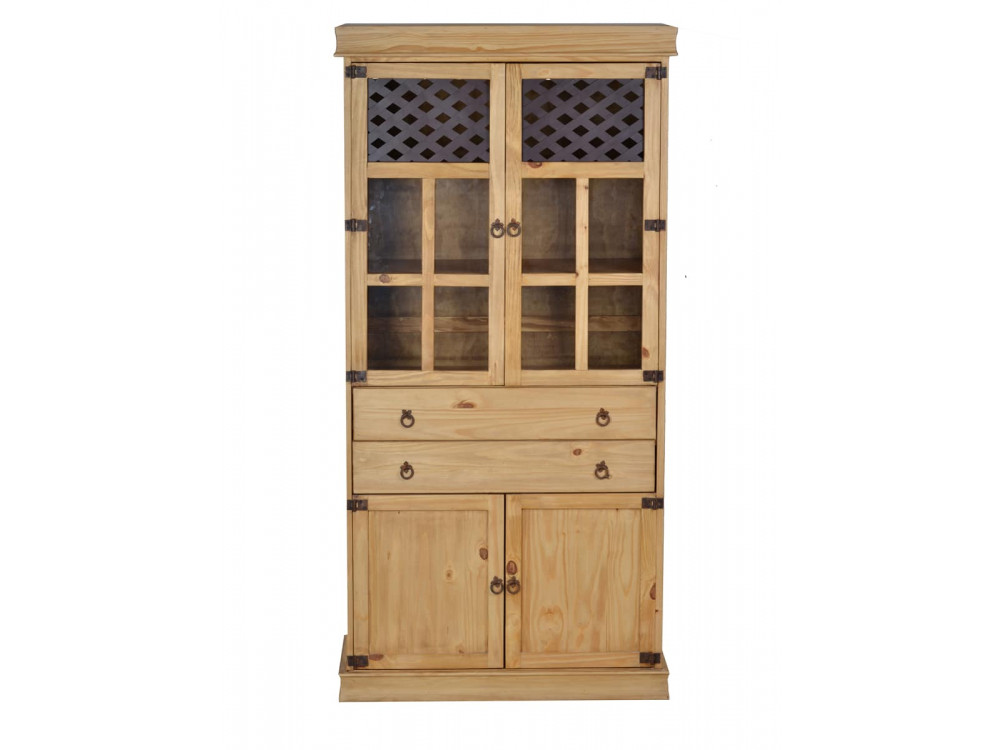 Vitrine Mexico Möbel Landhaus Pinie Honig