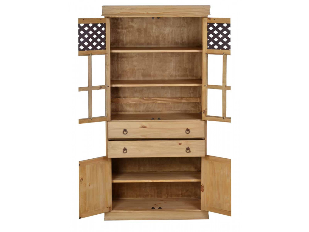 Vitrine Mexico Möbel Landhaus Pinie Honig