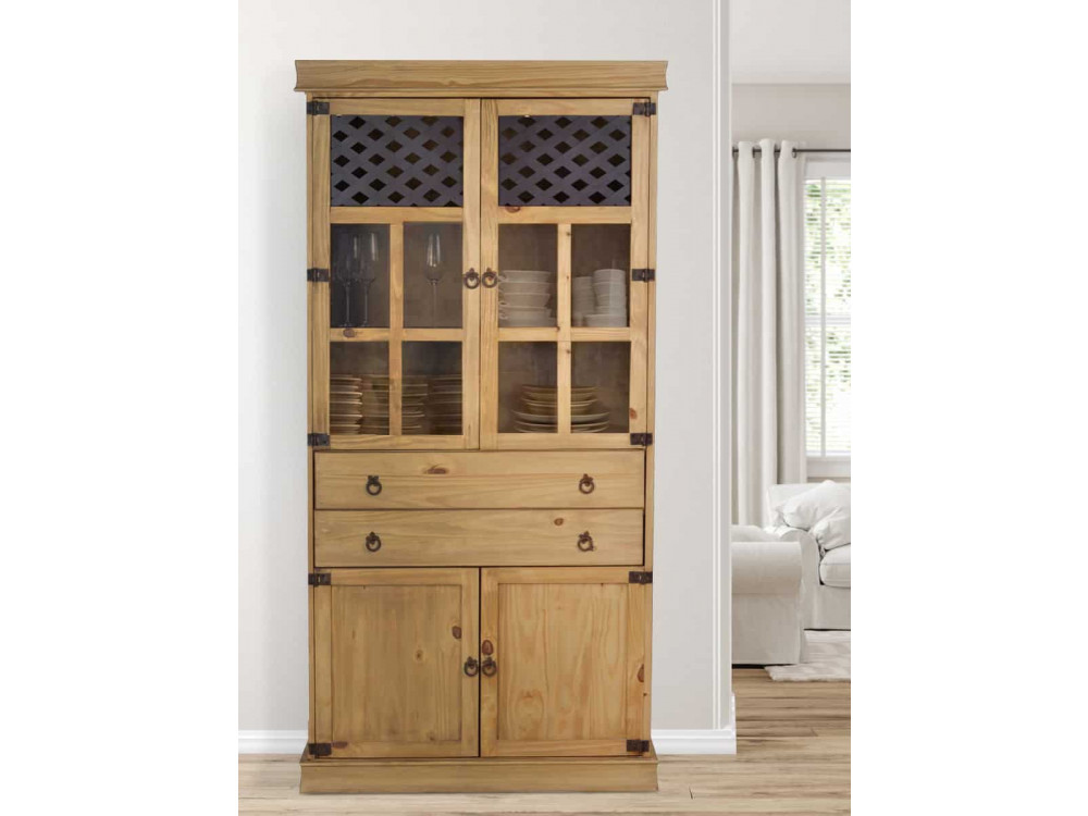 Vitrine Mexico Möbel Landhaus Pinie Honig