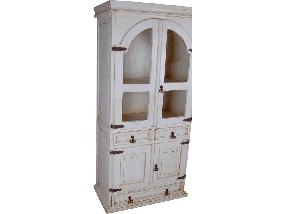 Vitrine Mexico Möbel Landhaus Pinie Weiß