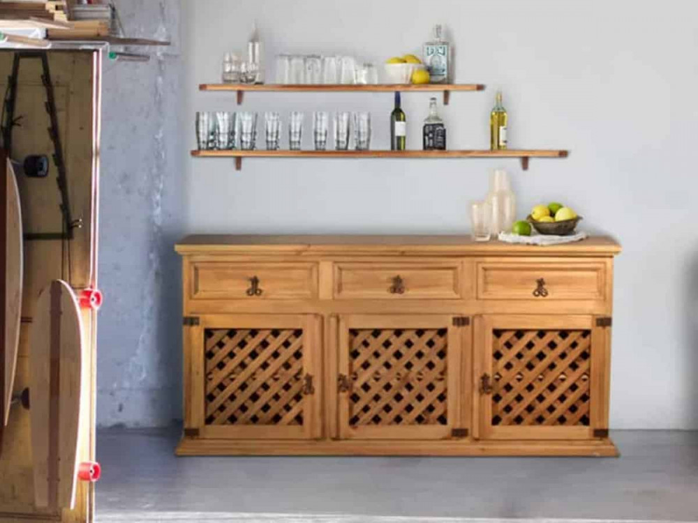 Wandregal Mexico Möbel Landhaus Pinie Honig