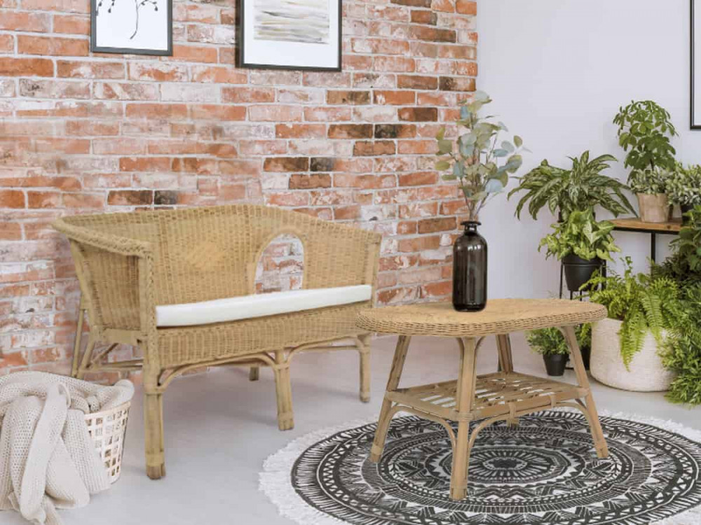 Couchtisch Rattan Modern Honig