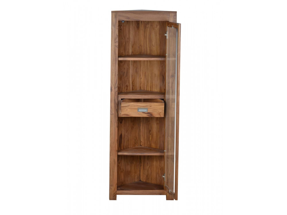 Eckvitrine Masala Modern Teak Braun
