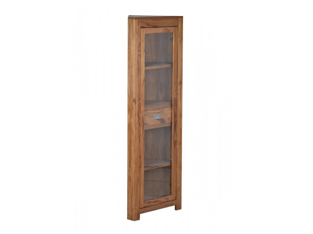 Eckvitrine Masala Modern Teak Braun