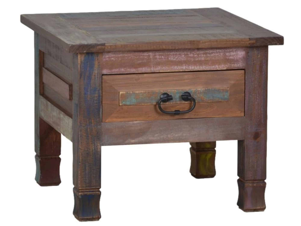 Beistelltisch Cancun Shabby Chic Massivholz Pinie Bunt