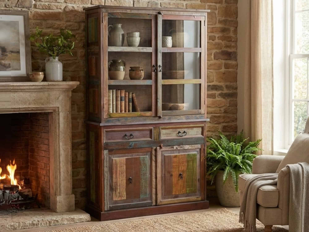 Buffet Cancun Shabby Chic Massivholz Pinie Bunt