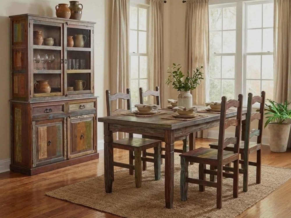 Buffet Cancun Shabby Chic Massivholz Pinie Bunt