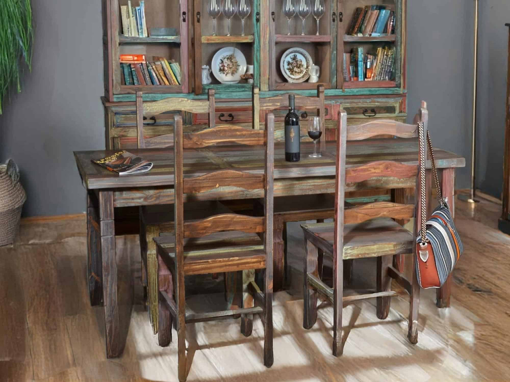 Esstisch Cancun Shabby Chic Massivholz Pinie Bunt