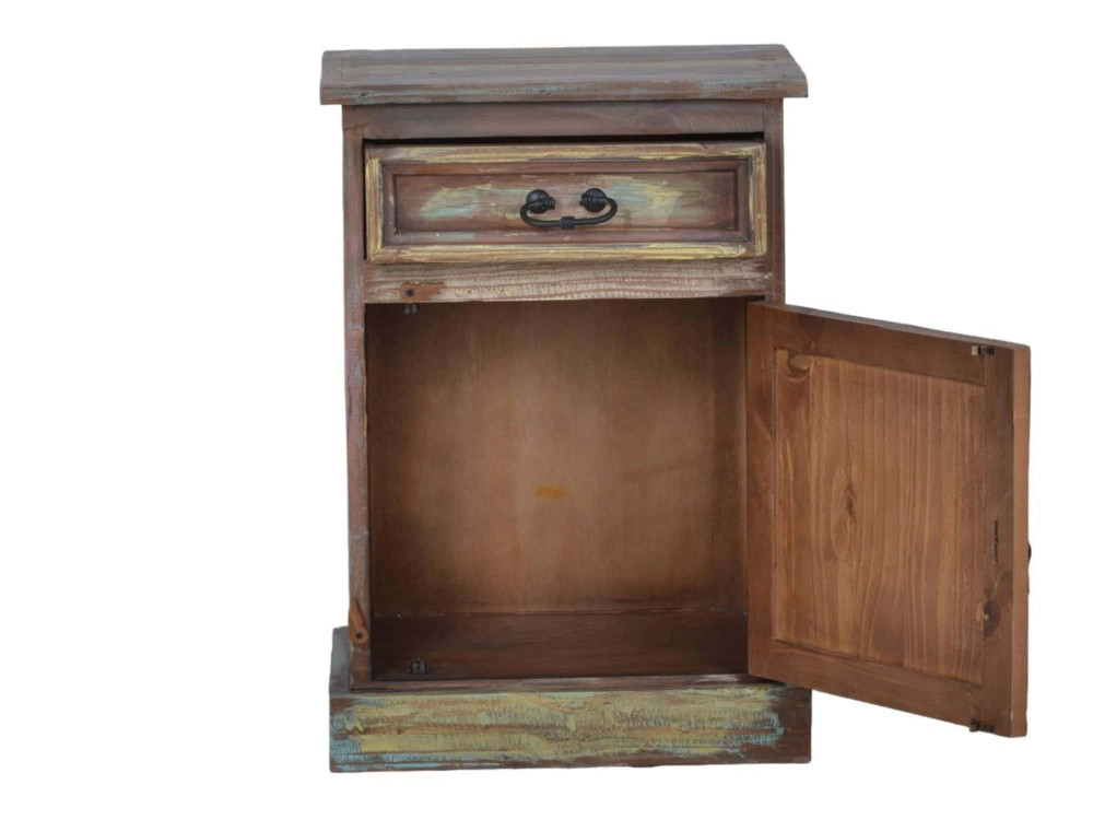 Nachttisch Cancun Shabby Chic Pinie Bunt