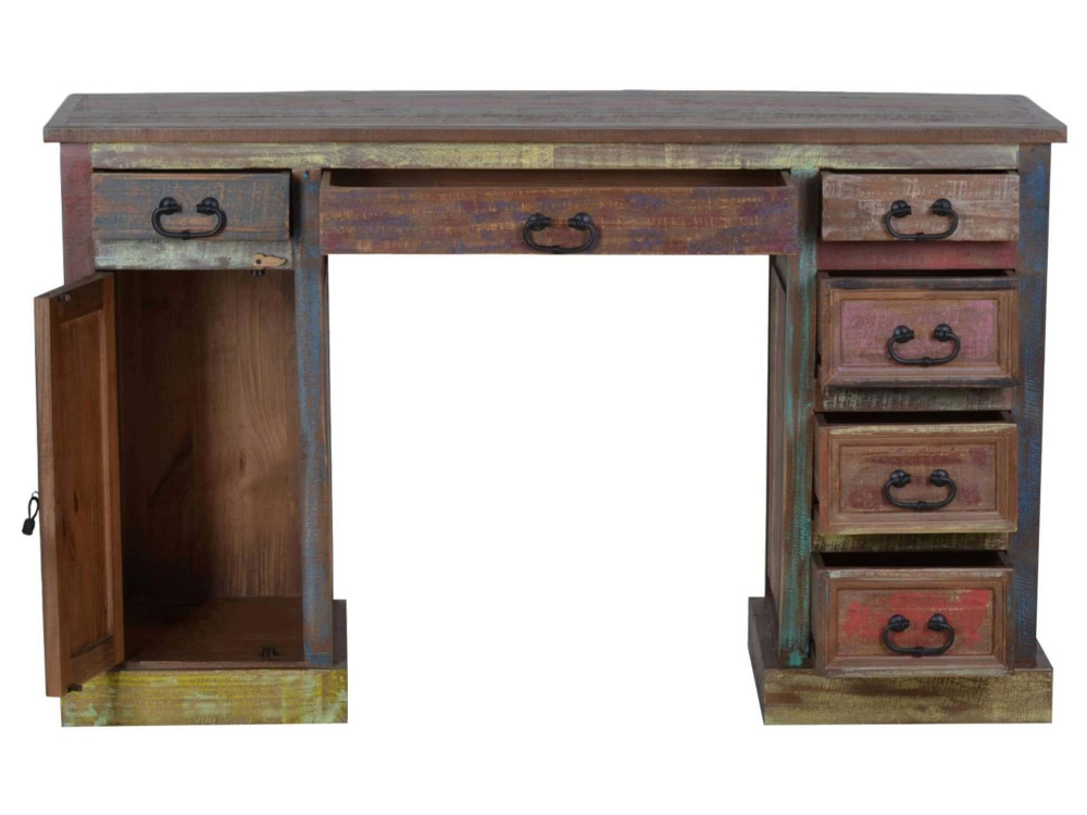 Schreibtisch Cancun Shabby Chic Massivholz Pinie Bunt