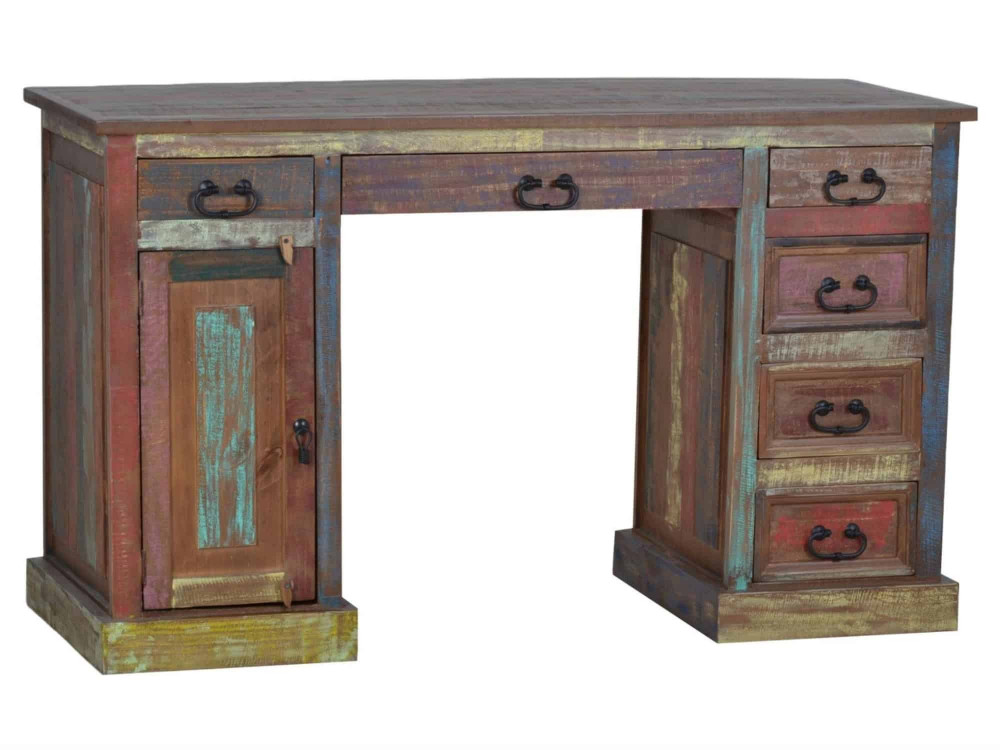 Schreibtisch Cancun Shabby Chic Massivholz Pinie Bunt