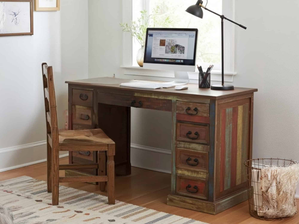 Schreibtisch Cancun Shabby Chic Massivholz Pinie Bunt