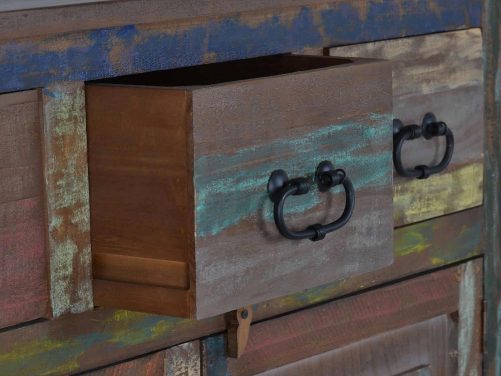 Schuhschrank Cancun Shabby Chic Massivholz Pinie Bunt