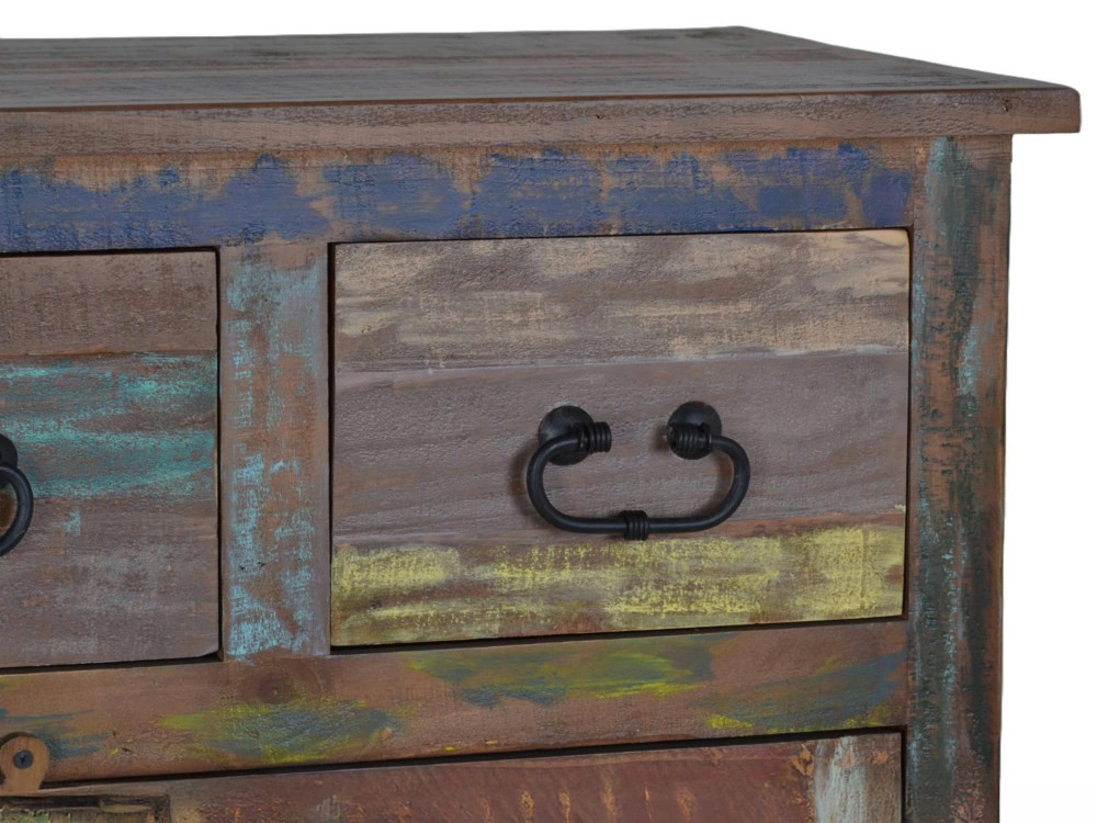 Schuhschrank Cancun Shabby Chic Massivholz Pinie Bunt