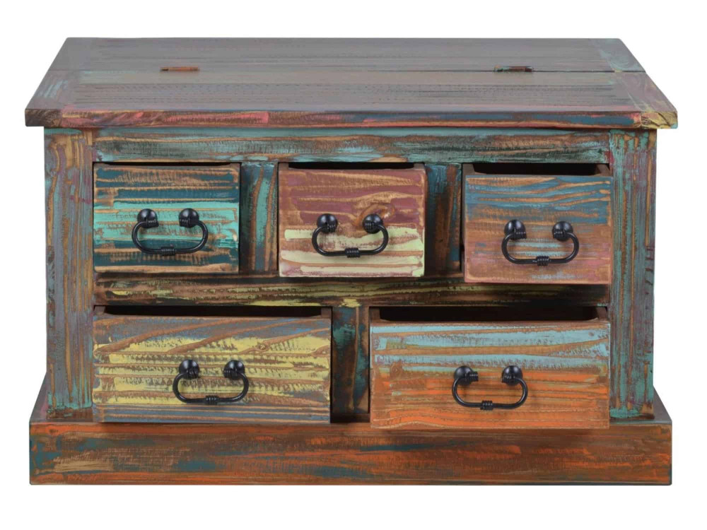 Truhentisch Cancun Shabby Chic Pinie Bunt