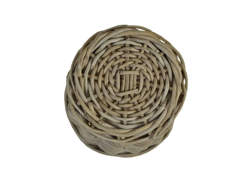 Korb Rattan Landhaus Kubu-grau